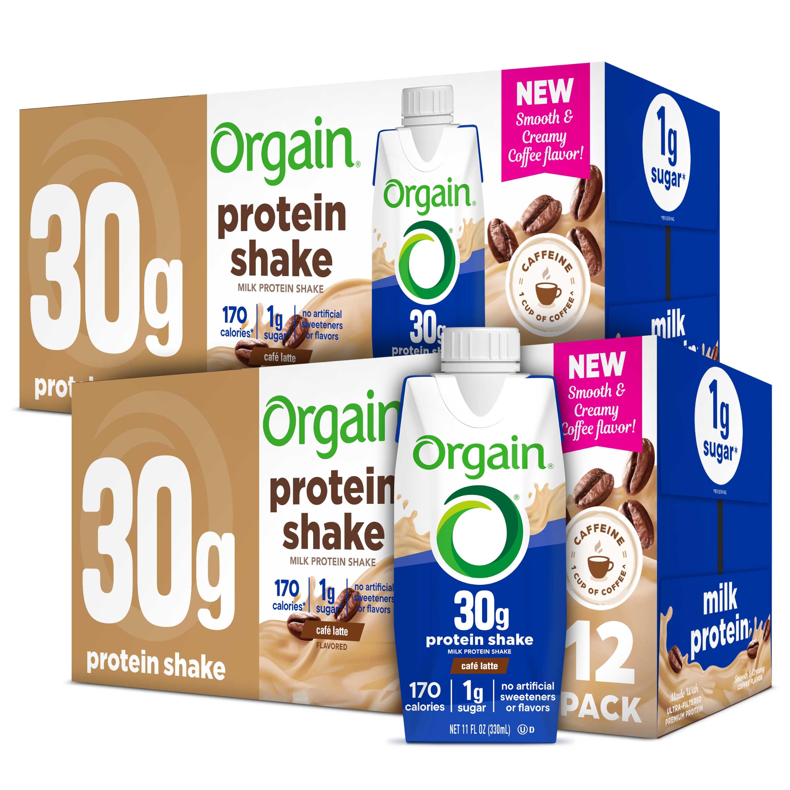 Orgain 30g High Protein Shake, Dairy Isolate Milk Protein, Chocolate Fudge, 5g BCAAs, 1g Sugar Per Serving, Meal Replacement, Ready to Drink, Keto Friendly, Gluten-Free 11 Fl Oz (Pack of 12)