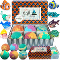 Bath Bombs for Kids with Surprise Inside - Organic, Gentle & Kid Friendly Bubble Bath Fizzies with Toys Inside. Spa Bath Fizz Balls Kit. Fizzy Balls w/Rich Bubbles, Birthday Gifts for Boys, Girls