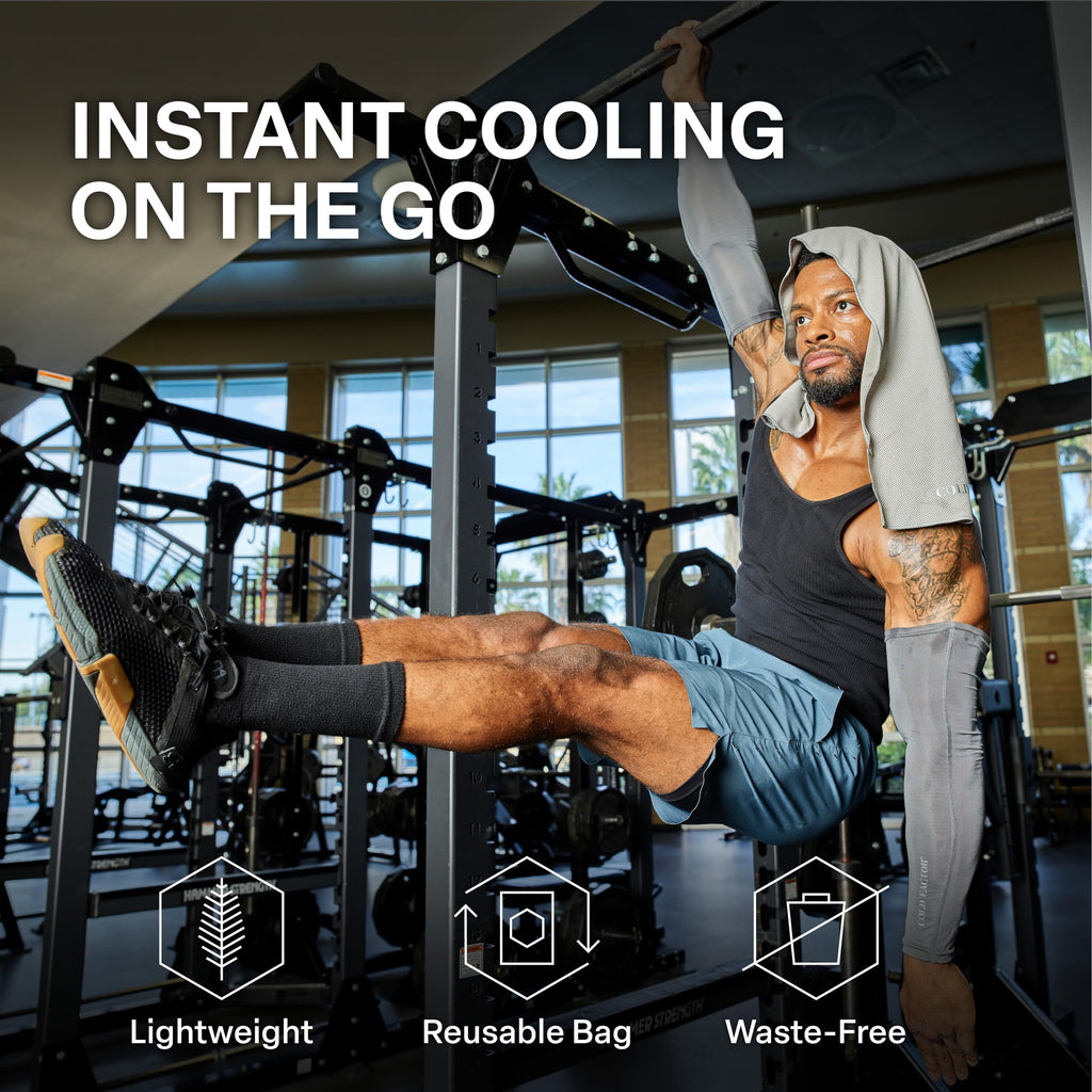 COLD FACTOR Instant Cooling Hoodie Towel – Advanced Chemical-Free Evaporative Cooling Technology – UPF 50+, 2+ Hours Cooling
