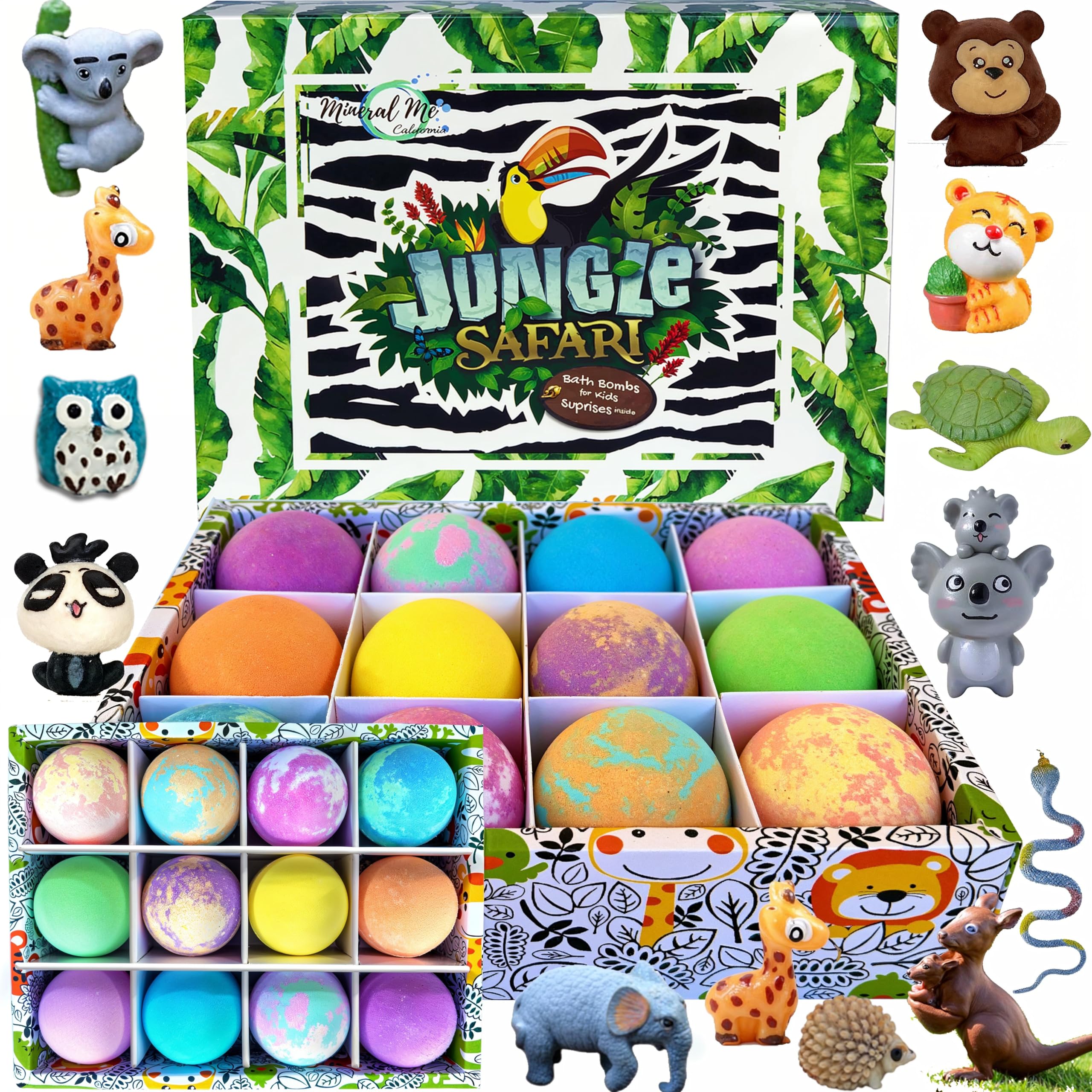 Bath Bombs for Kids with Surprise Inside - Organic, Gentle & Kid Friendly Bubble Bath Fizzies with Toys Inside. Spa Bath Fizz Balls Kit. Fizzy Balls w/Rich Bubbles, Birthday Gifts for Boys, Girls