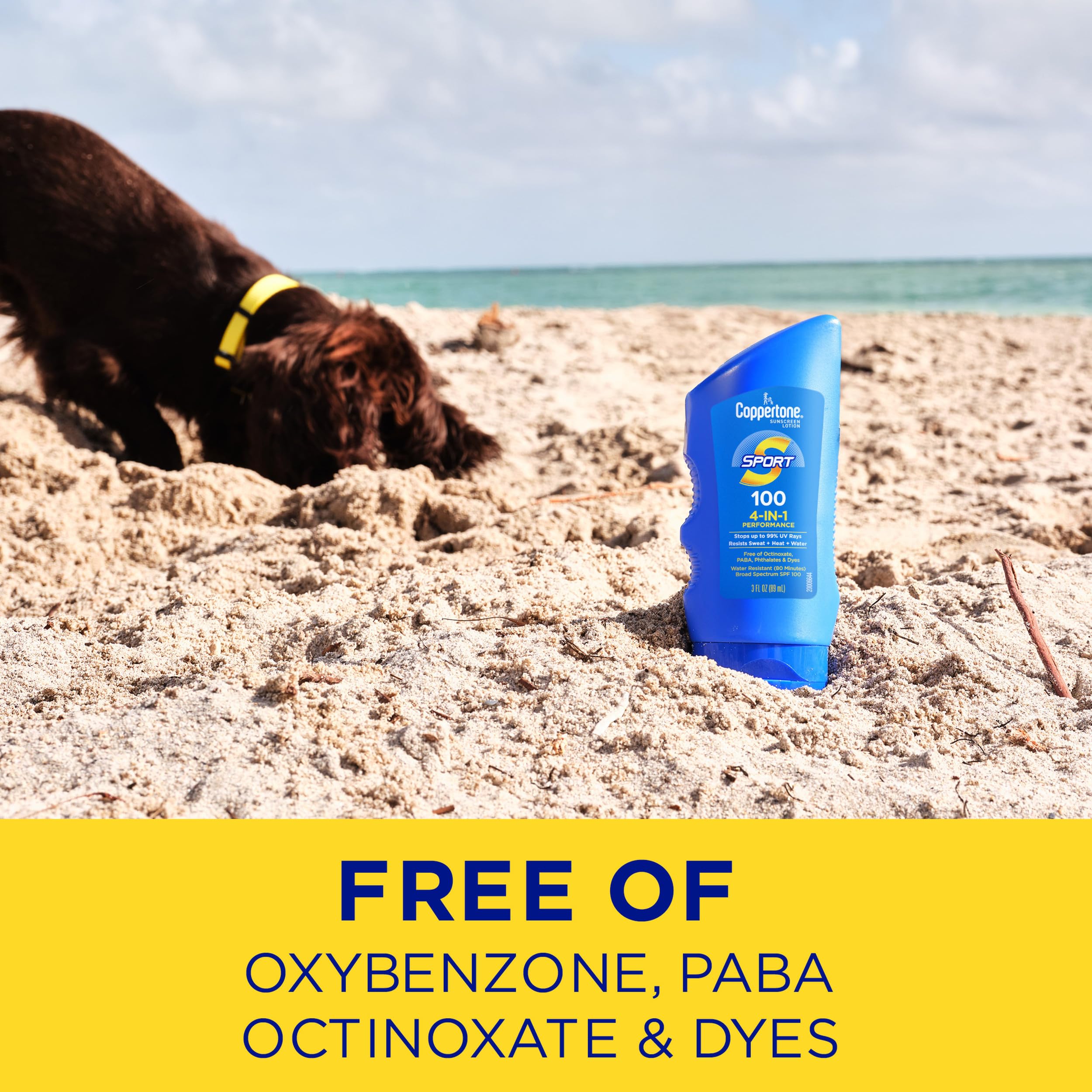 Coppertone SPORT Sunscreen Lotion Broad Spectrum SPF 50, Water Resistant 80 Minutes, UVA/UVB Protection, Moisturizing Formula with Vitamin E, 7 Fluid Ounce